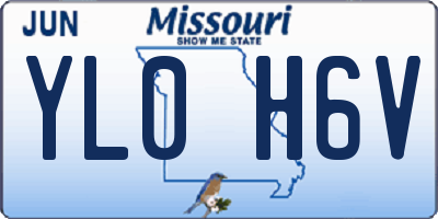 MO license plate YL0H6V