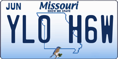 MO license plate YL0H6W