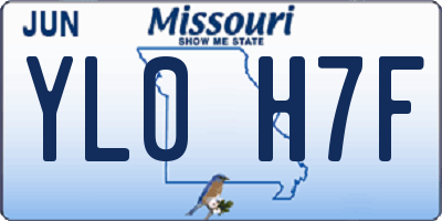 MO license plate YL0H7F