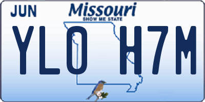 MO license plate YL0H7M