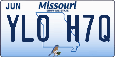 MO license plate YL0H7Q