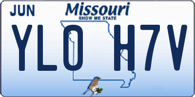 MO license plate YL0H7V