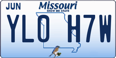 MO license plate YL0H7W
