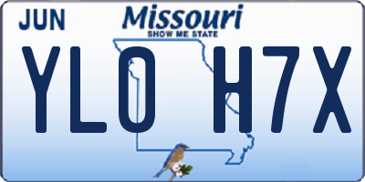 MO license plate YL0H7X