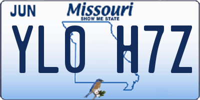 MO license plate YL0H7Z