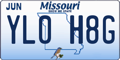 MO license plate YL0H8G