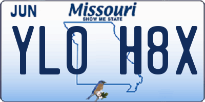 MO license plate YL0H8X
