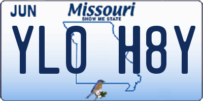 MO license plate YL0H8Y