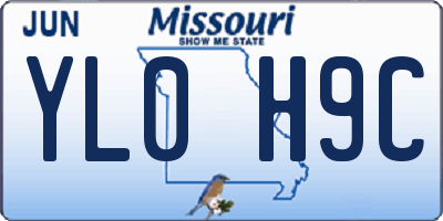 MO license plate YL0H9C