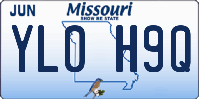 MO license plate YL0H9Q