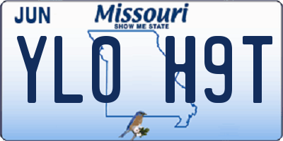 MO license plate YL0H9T