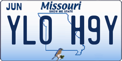 MO license plate YL0H9Y