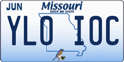 MO license plate YL0I0C