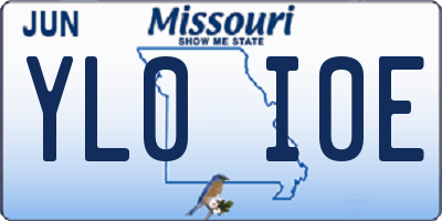 MO license plate YL0I0E