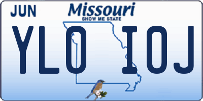 MO license plate YL0I0J