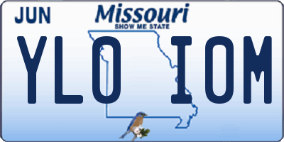 MO license plate YL0I0M