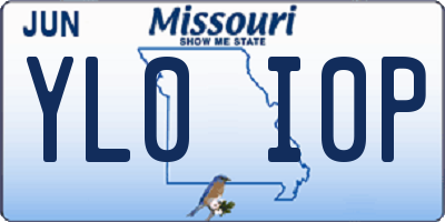 MO license plate YL0I0P