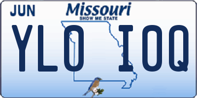 MO license plate YL0I0Q