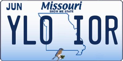 MO license plate YL0I0R