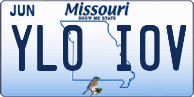 MO license plate YL0I0V