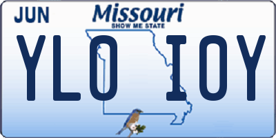 MO license plate YL0I0Y