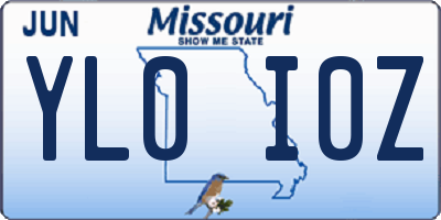 MO license plate YL0I0Z