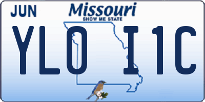 MO license plate YL0I1C