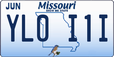 MO license plate YL0I1I