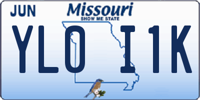 MO license plate YL0I1K