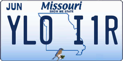 MO license plate YL0I1R