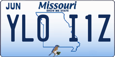 MO license plate YL0I1Z