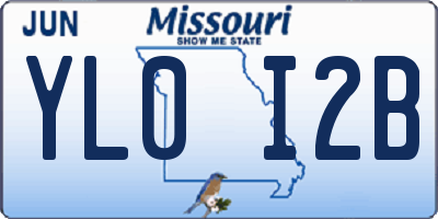MO license plate YL0I2B