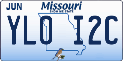 MO license plate YL0I2C