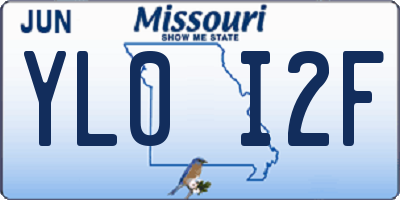 MO license plate YL0I2F
