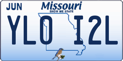 MO license plate YL0I2L