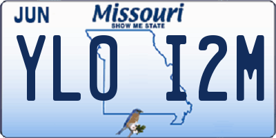 MO license plate YL0I2M