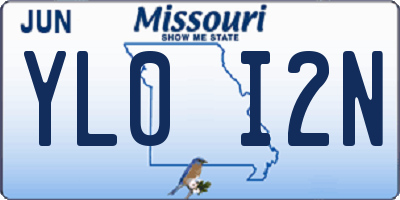 MO license plate YL0I2N