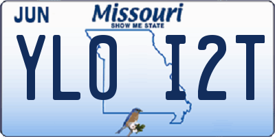 MO license plate YL0I2T