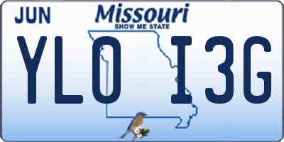MO license plate YL0I3G