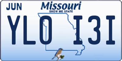MO license plate YL0I3I