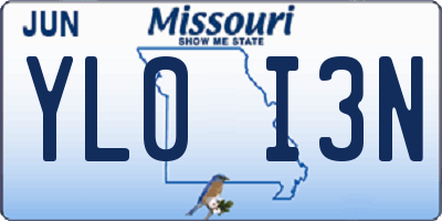 MO license plate YL0I3N