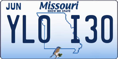 MO license plate YL0I3O