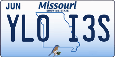 MO license plate YL0I3S
