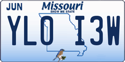 MO license plate YL0I3W