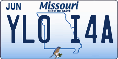 MO license plate YL0I4A
