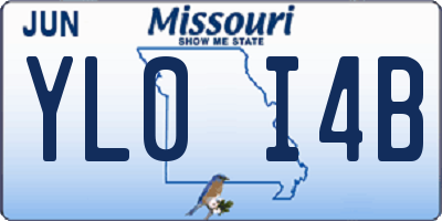 MO license plate YL0I4B