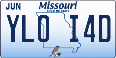 MO license plate YL0I4D