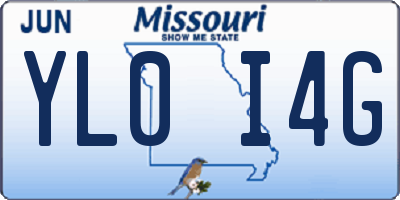 MO license plate YL0I4G