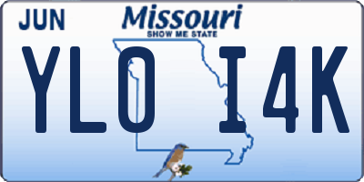 MO license plate YL0I4K