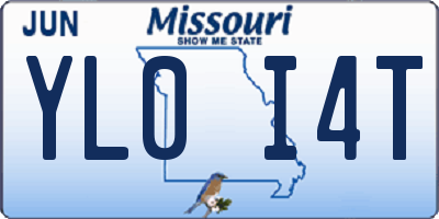 MO license plate YL0I4T